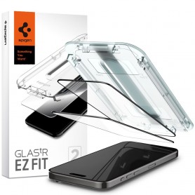 Folie pentru iPhone 15 Pro Max (set 2) - Spigen Glas.TR EZ FIT - Negru