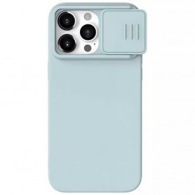 Husa pentru iPhone 15 Pro Max - Nillkin CamShield Silky MagSafe Silicone - Haze Albastra