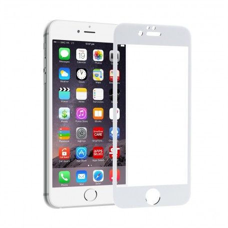 Folie Protectie Ecran pentru iPhone 6 Plus / 6S Plus, Sticla securizata, Full 3D 0.33mm, Alb