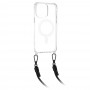 Husa pentru iPhone 15 - Techsuit Acrylic MagSafe Crossbody - Neagra