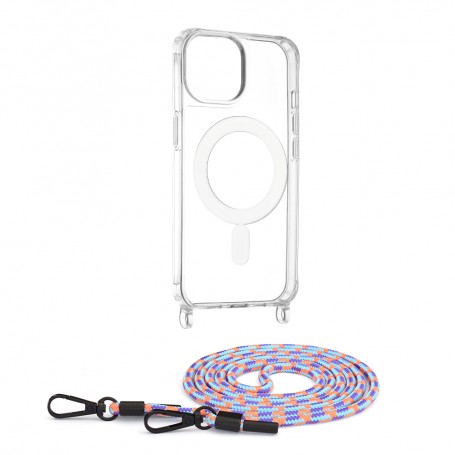 Husa pentru iPhone 15 - Techsuit Acrylic MagSafe Crossbody - Colorful