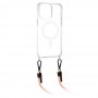 Husa pentru iPhone 15 - Techsuit Acrylic MagSafe Crossbody - Roz
