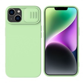 Husa pentru iPhone 15 - Nillkin CamShield Silky MagSafe Silicone - Verde menta Verde