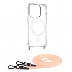 Husa pentru iPhone 15 Pro - Techsuit Acrylic MagSafe Crossbody - Roz