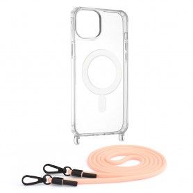 Husa pentru iPhone 15 Plus - Techsuit Acrylic MagSafe Crossbody - Roz