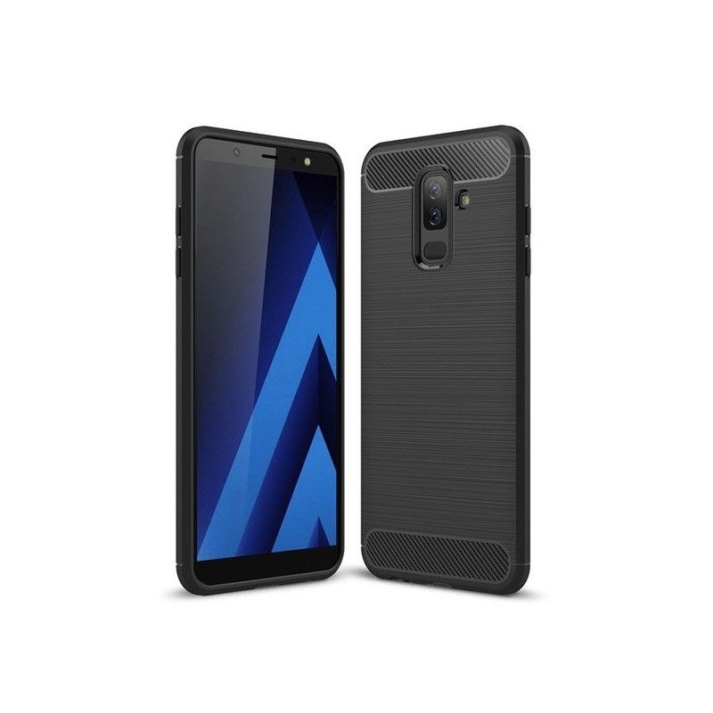 Husa Tpu Carbon pentru Samsung Galaxy A6+ Plus (2018), Neagra  - 1