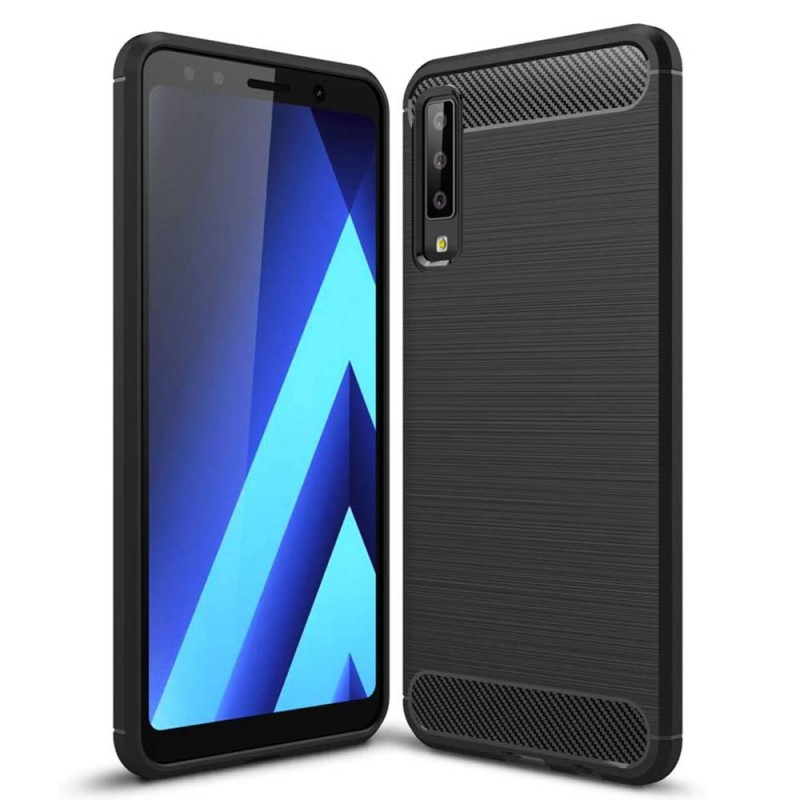 Husa Tpu Carbon pentru Samsung Galaxy A7 (2018), Neagra  - 1