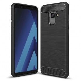 Husa Tpu Carbon pentru Samsung Galaxy A8 (2018), Neagra  - 1