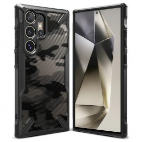 Husa pentru Samsung Galaxy S24 Ultra - Ringke Fusion X Design - Camo Neagra
