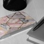 Husa Carcasa Spate pentru iPhone 13 - Marble Design, Hexagoane Roz