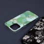 Husa Carcasa Spate pentru iPhone 13 Pro - Marble Design, Hexagoane Verzi