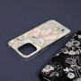Husa Carcasa Spate pentru iPhone 13 Pro - Marble Design, Hexagoane Roz