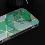 Husa Carcasa Spate pentru iPhone 13 Pro Max - Marble Design, Hexagoane Verzi