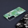 Husa Carcasa Spate pentru Samsung Galaxy S21 FE - Marble Design, Hexagoane Verzi
