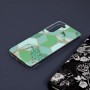 Husa Carcasa Spate pentru Samsung Galaxy S21 FE - Marble Design, Hexagoane Verzi