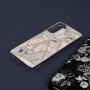 Husa Carcasa Spate pentru Samsung Galaxy S21 FE - Marble Design, Hexagoane Roz