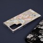 Husa Carcasa Spate pentru Samsung Galaxy S22 Ultra - Marble Design, Hexagoane Roz
