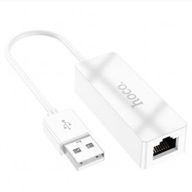 Adaptor USB la RJ45, 100Mbps, 15cm - Hoco Acquire (UA22) - Alb