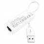 Adaptor USB la RJ45, 100Mbps, 15cm - Hoco Acquire (UA22) - Alb