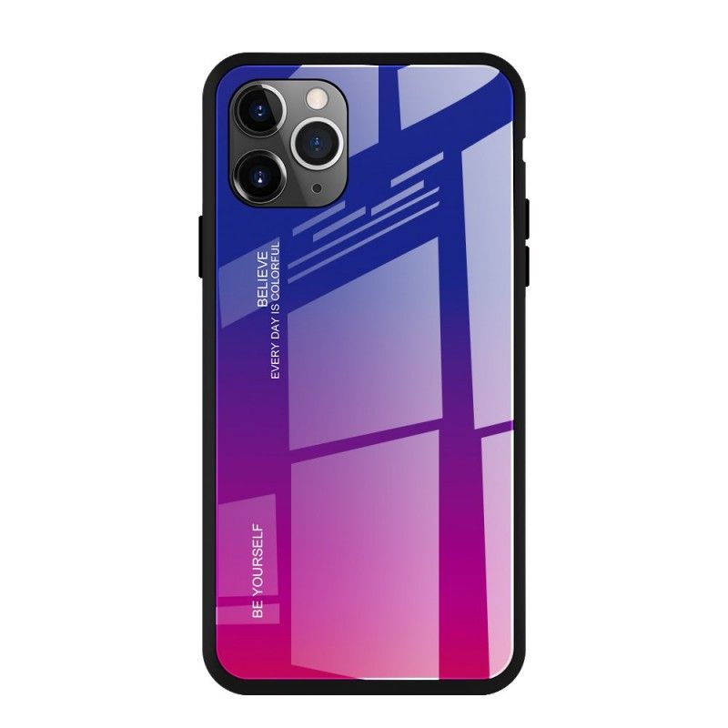 Husa iPhone 11 Pro - Gradient Glass, Albastru cu Violet  - 1