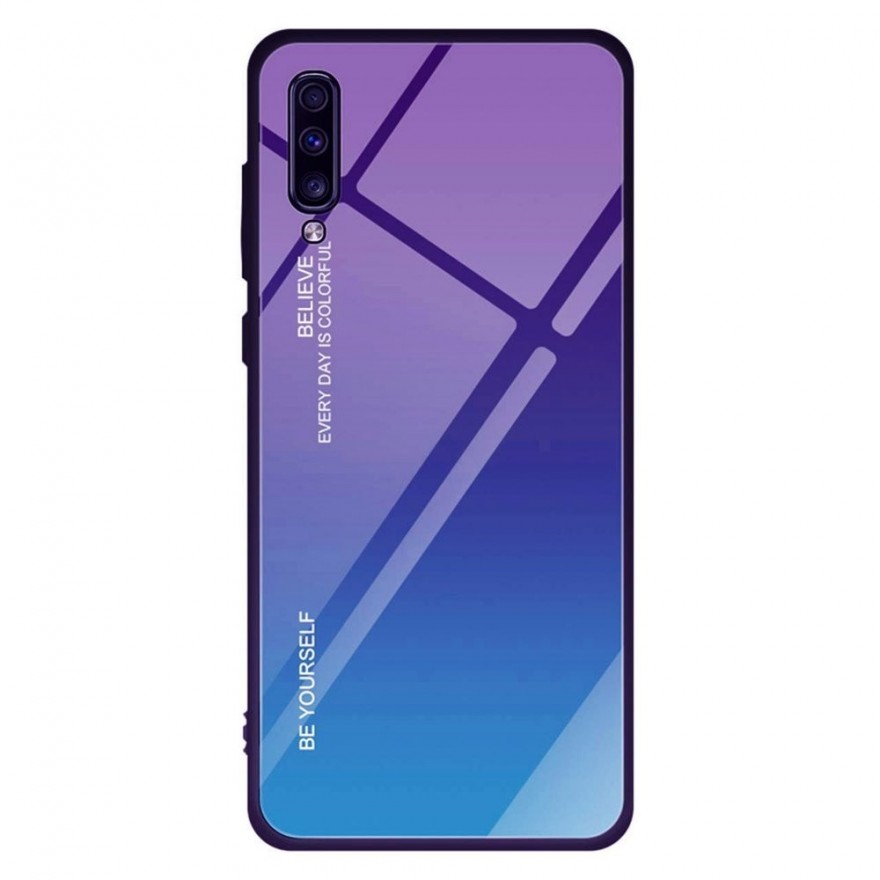 Husa Samsung Galaxy A70 - Gradient Glass, Violet cu Albastru  - 1