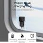 Yesido - Wall Charger (MC17) - USB, Type-C, PD20W, for Travel, EU, UK, US, AUS - Negru