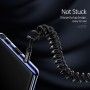 Cablu Adaptor Spiralat Jack la Jack 1.2m - Usams (US-SJ256) - Negru