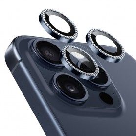 Folie Camera pentru iPhone 15 Pro / 15 Pro Max - ESR Lens Protector Tempered Glass - Rhinestone