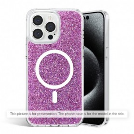 Husa pentru iPhone 15 - Techsuit Sparkly Glitter MagSafe - Magenta
