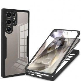 Husa pentru Samsung Galaxy S24 Ultra + Folie - Techsuit ColorVerse 360 Series - Neagra Oem - 1