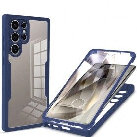 Husa pentru Samsung Galaxy S24 Ultra + Folie - Techsuit ColorVerse 360 Series - Albastra Oem - 1
