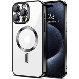 Husa pentru iPhone 15 Pro - Techsuit Luxury Crystal MagSafe - Neagra