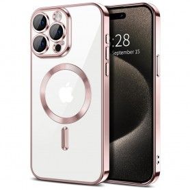Husa pentru iPhone 15 Pro - Techsuit Luxury Crystal MagSafe - Roz