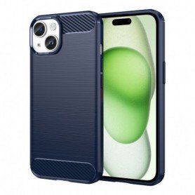 Husa pentru iPhone 15 - Techsuit Carbon Silicone - Albastra
