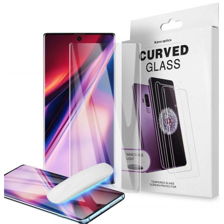 Folie Protectie Ecran din Sticla pentru Samsung Galaxy S20, UV Glue 9H Cu Lampa Si Adeziv Lichid - Clear  - 1