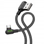 Cablu de date si incarcare USB Type-C 90 grade, extrarezistent, Mcdodo, Negru  - 3