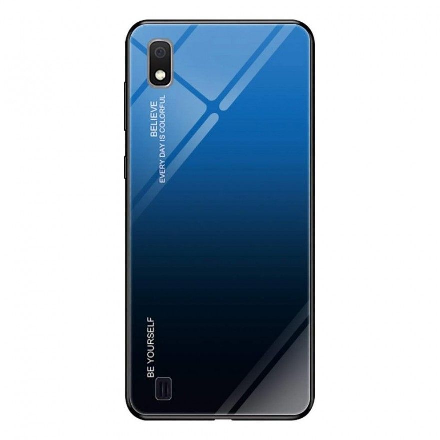 Husa Samsung Galaxy A10 - Gradient Glass, Albastru cu Negru  - 1