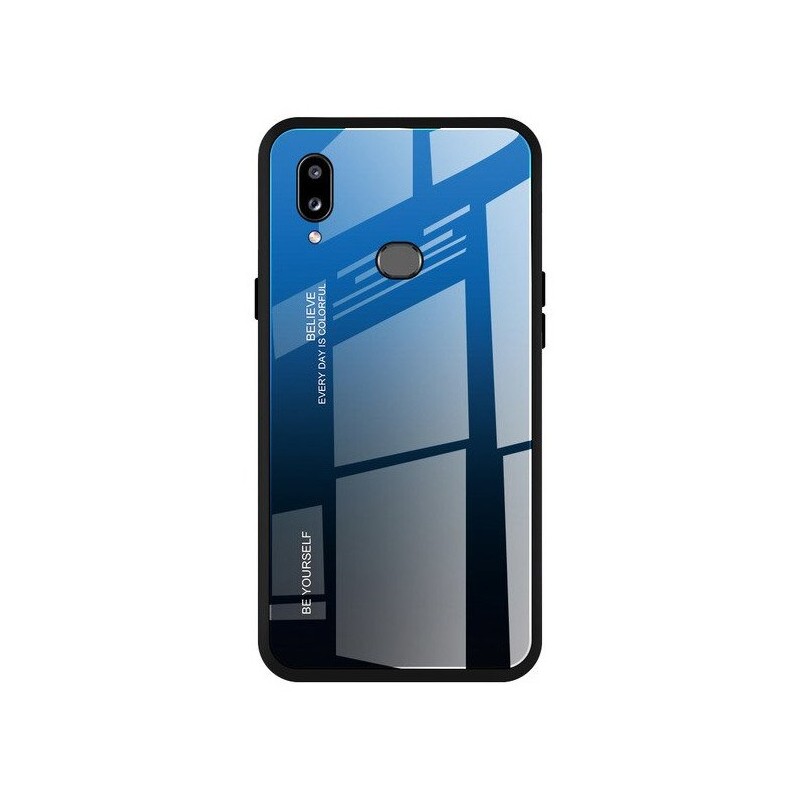 Husa Samsung Galaxy A20e - Gradient Glass, Albastru cu Negru  - 1