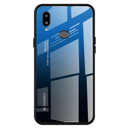 Husa Samsung Galaxy A20e - Gradient Glass, Albastru cu Negru