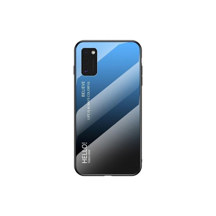 Husa Samsung Galaxy A41 - Gradient Glass, Albastru cu Negru  - 1