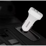 Incarcator Auto Dudao R7 Kit 2x USB 2.4A + Cablu de Incarcare 3 in 1 Lightning-Type-C-Micro-USB , Alb