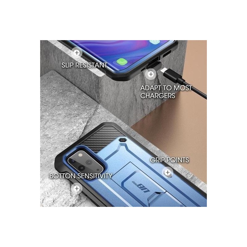 Husa Samsung Galaxy S20+ Plus - Supcase  Unicorn Beetle Pro, Metallic Blue - 3