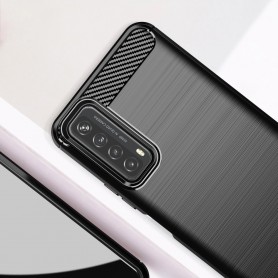 Husa Tpu Carbon Fibre pentru Huawei P Smart (2021) , Neagra  - 3