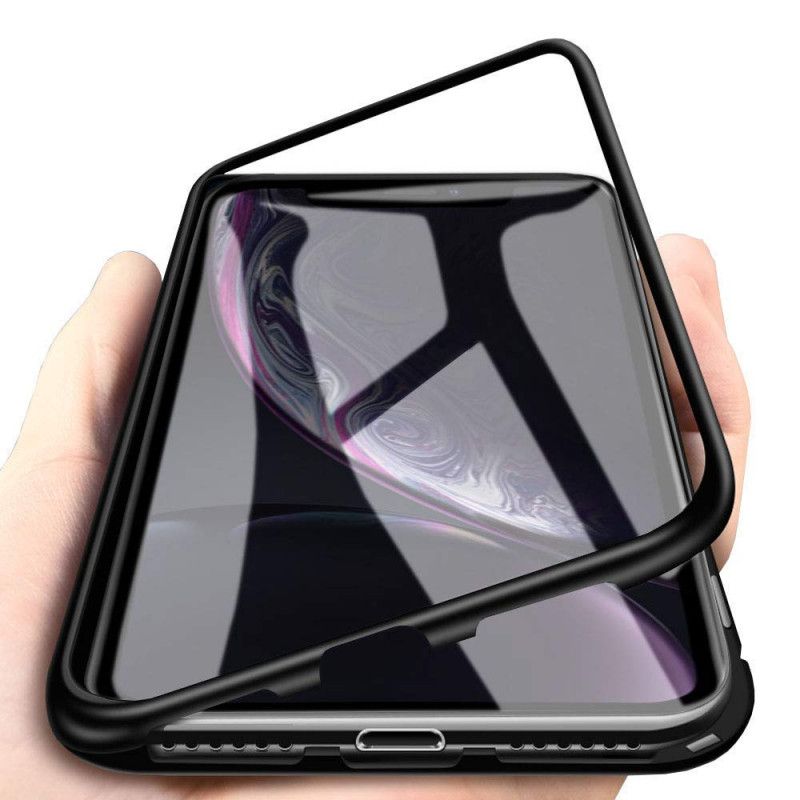 Husa Magnetica cu bumper din aluminiu si spate din sticla pentru iPhone 7 / 8 - 2