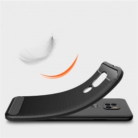 Husa Carcasa Spate pentru Motorola Moto E7 Plus / Moto G9 Play - Tpu Carbon Design - Neagra  - 4