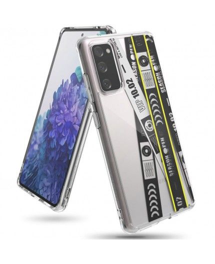 Husa Carcasa Spate pentru Samsung Galaxy S20 FE / Galaxy S20 FE 5G - Ringke Fusion X Design Ticket Band, Neagra