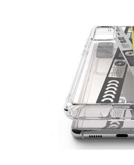 Husa Carcasa Spate pentru Samsung Galaxy S20 FE / Galaxy S20 FE 5G - Ringke Fusion X Design Ticket Band, Neagra - 2