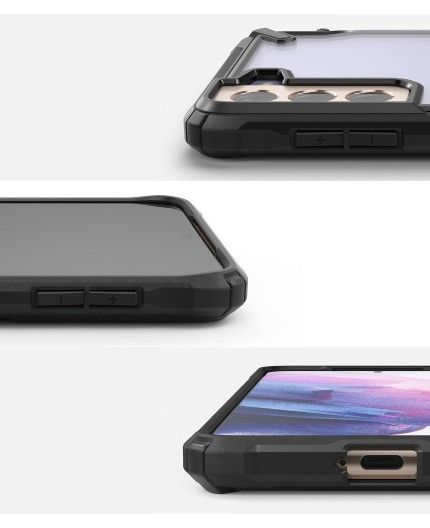 Husa Carcasa Spate pentru Samsung Galaxy S21 4G / Galaxy S21 5G - Ringke Fusion X, Neagra - 2