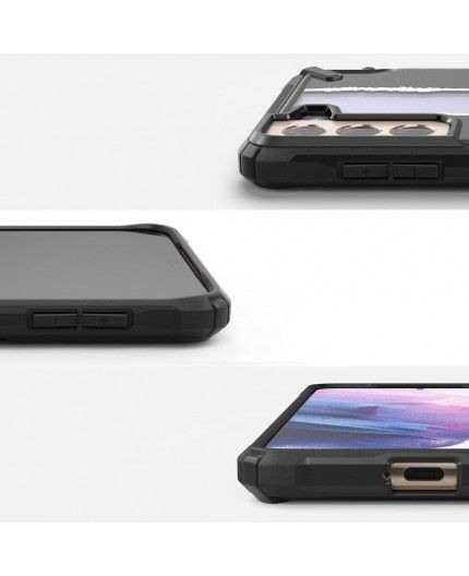 Husa Carcasa Spate pentru Samsung Galaxy S21 4G / Galaxy S21 5G - Ringke Fusion X, Neagra - 2