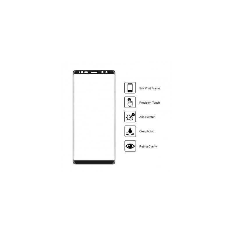 Folie Protectie Ecran pentru Samsung Note 8, Sticla securizata, Full 3D 0.33mm, Negru - 2